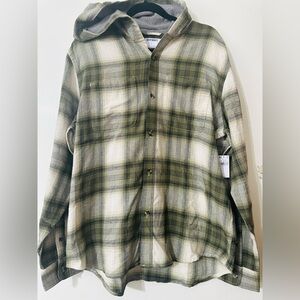 Men’s Old Navy Plaid Hooded Flannel Shirt